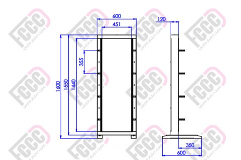 open -frame rack drawing