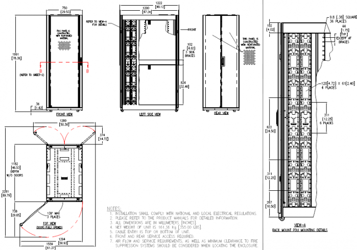 کابینت (رک درب دار) 19 اینچ طرح APC